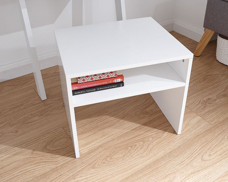 Modernistic Ladder Style Desk & Stool Set - In Grey or White