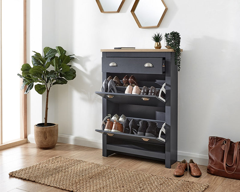 Contemporary and Practical 2 Tier Shoe Cabinet Available in 3 Colours!