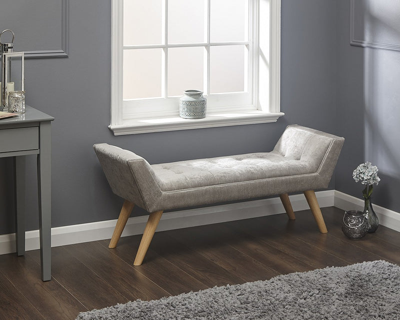 Milan Deep Cushioned Retro-Style Upholstered Bench - In 3 Colours