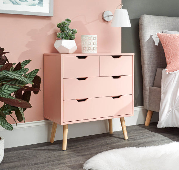 Nyborg Sleek Scandi-Style 2+2 Chest of Drawers - In 5 Colours