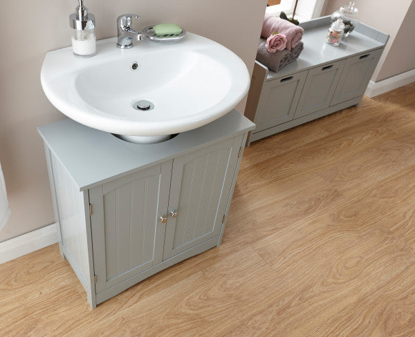 Colonial Tongue & Groove Wooden Bathroom Underbasin Unit - In 2 Colours