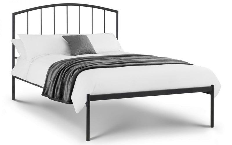 Contemporary Onyx Metal Bed Frame in a Satin Grey Finish available in 3FT & 4FT6