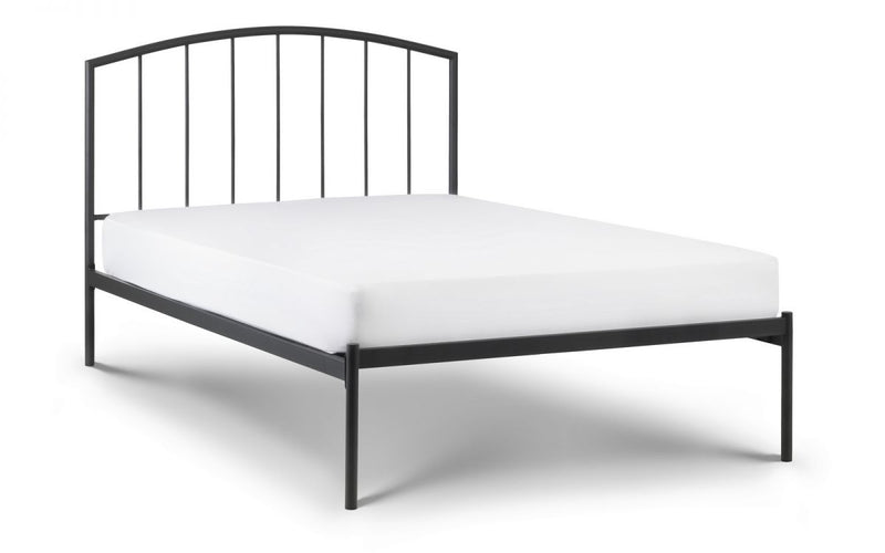 Contemporary Onyx Metal Bed Frame in a Satin Grey Finish available in 3FT & 4FT6