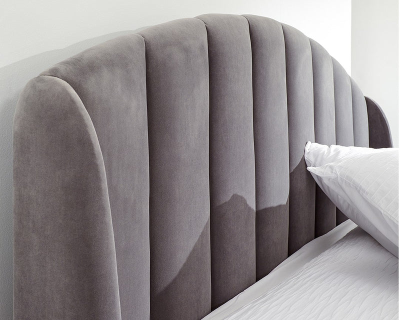 Luxury Pettine Plush Velvet Fabric End Lift Ottoman Bed - In 4 Colours & 2 Sizes