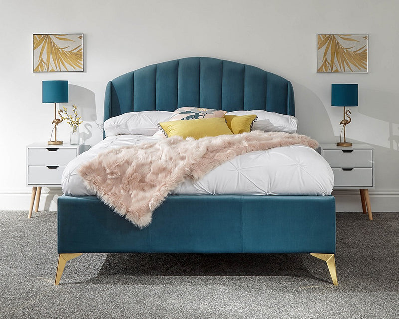 Luxury Pettine Plush Velvet Fabric End Lift Ottoman Bed - In 4 Colours & 2 Sizes