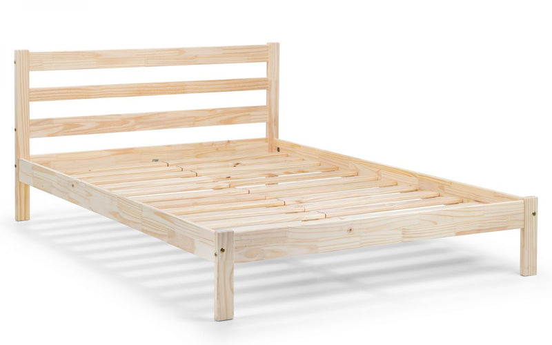 Natural Pine Simplistic Unfinished Design Sami Bed Frame