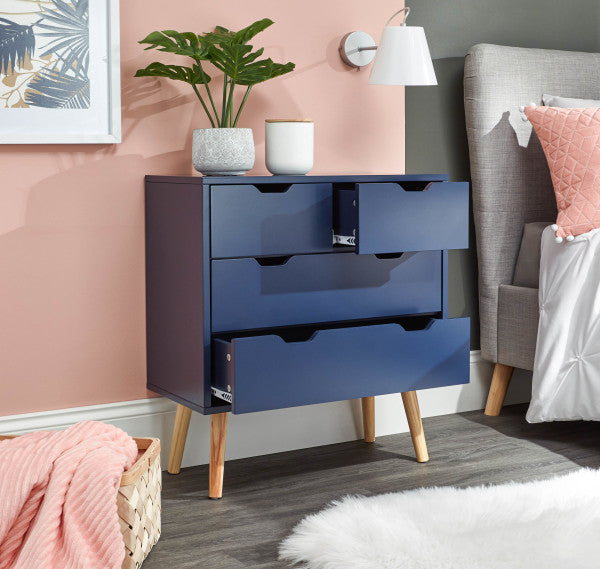 Nyborg Sleek Scandi-Style 2+2 Chest of Drawers - In 5 Colours
